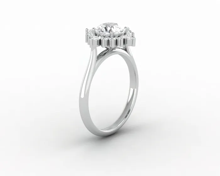 Sapheena Jewelry Rings Clara 10 Ct Round Cut Halo Engagement Ring