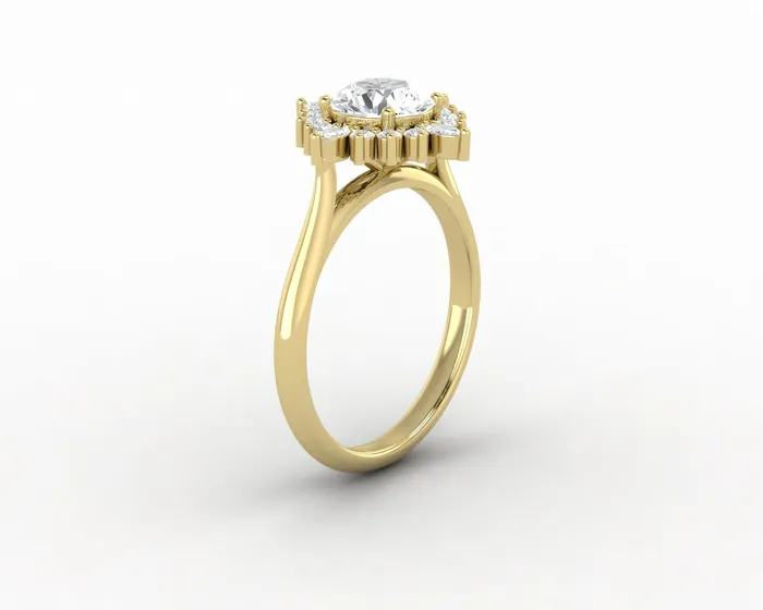 Sapheena Jewelry Rings Clara 10 Ct Round Cut Halo Engagement Ring