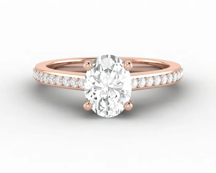 Sapheena Jewelry Rings Larisa 10 Ct Oval Cut Engagement Ring with Side Stones Sapheena Jewelry Rings Larisa 10 Ct Oval Cut Engagement Ring with Side Stones