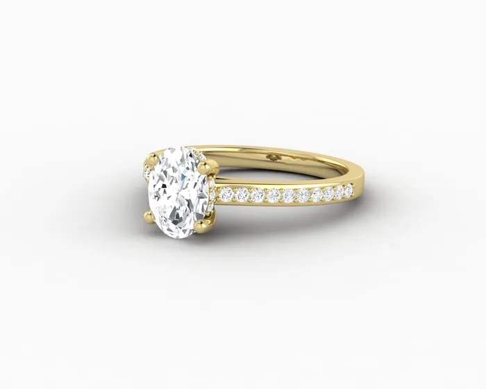 Sapheena Jewelry Rings Larisa 10 Ct Oval Cut Engagement Ring with Side Stones