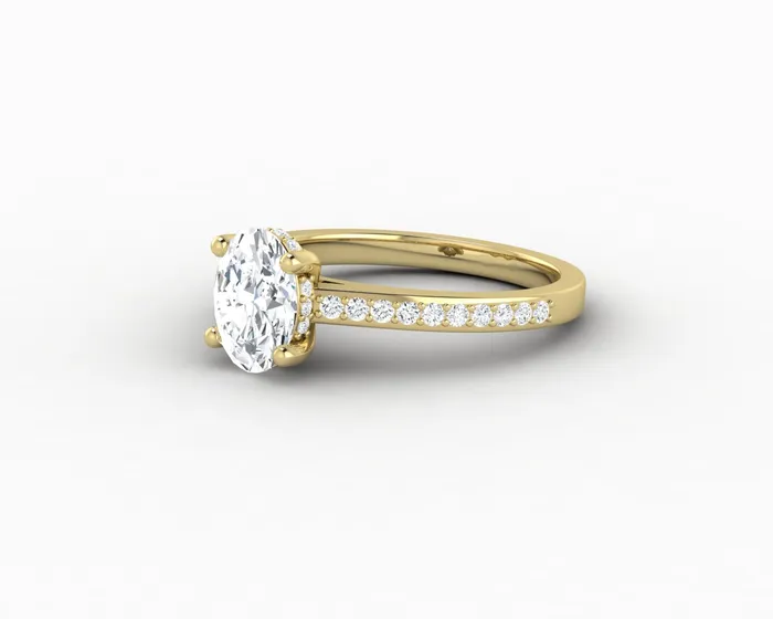 Sapheena Jewelry Rings Larisa 10 Ct Oval Cut Engagement Ring with Side Stones