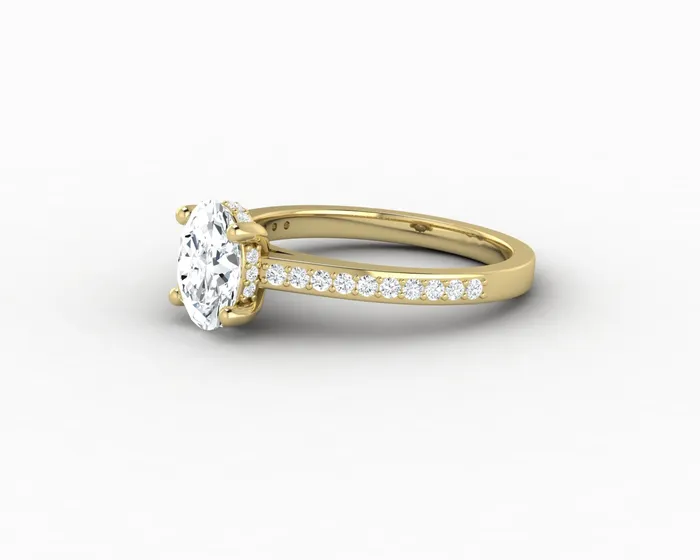 Sapheena Jewelry Rings Larisa 10 Ct Oval Cut Engagement Ring with Side Stones