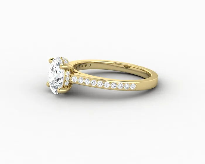 Sapheena Jewelry Rings Larisa 10 Ct Oval Cut Engagement Ring with Side Stones