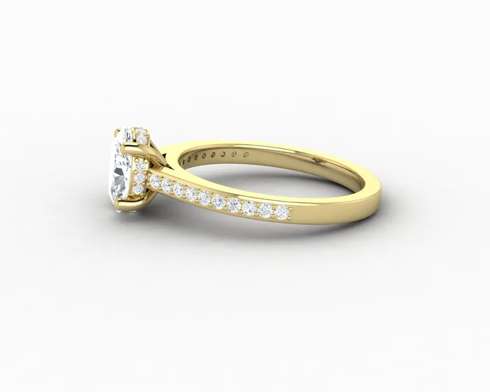 Sapheena Jewelry Rings Larisa 10 Ct Oval Cut Engagement Ring with Side Stones