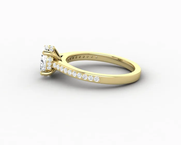 Sapheena Jewelry Rings Larisa 10 Ct Oval Cut Engagement Ring with Side Stones