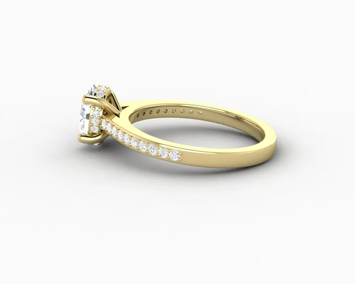 Sapheena Jewelry Rings Larisa 10 Ct Oval Cut Engagement Ring with Side Stones