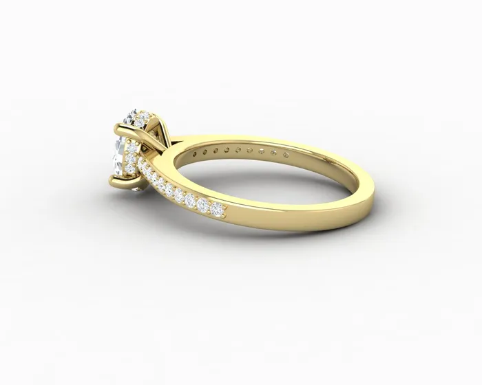 Sapheena Jewelry Rings Larisa 10 Ct Oval Cut Engagement Ring with Side Stones