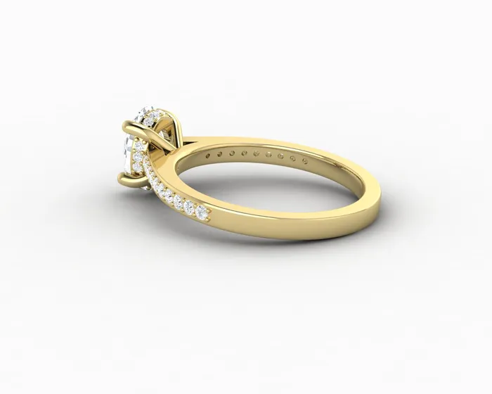 Sapheena Jewelry Rings Larisa 10 Ct Oval Cut Engagement Ring with Side Stones