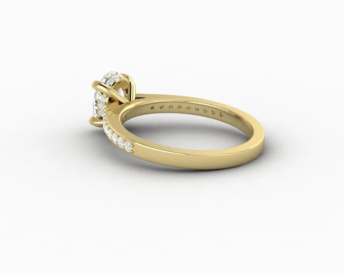 Sapheena Jewelry Rings Larisa 10 Ct Oval Cut Engagement Ring with Side Stones
