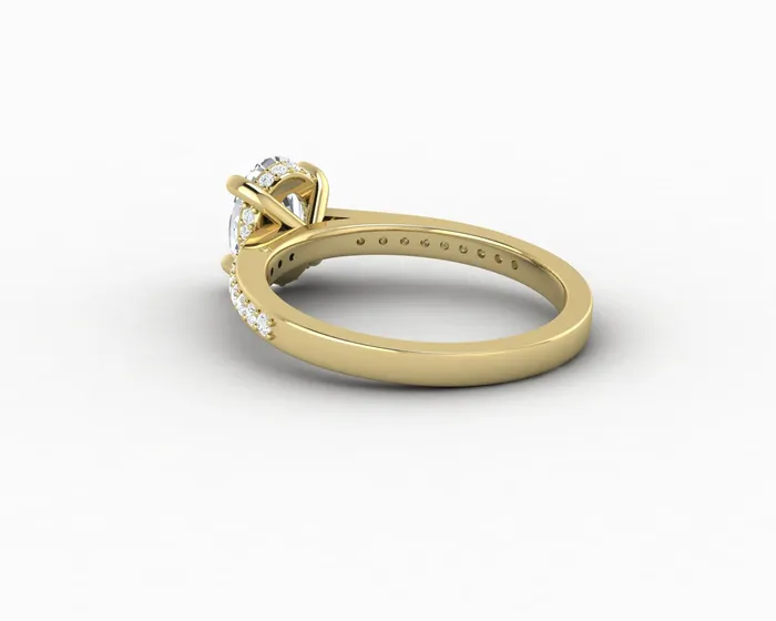 Sapheena Jewelry Rings Larisa 10 Ct Oval Cut Engagement Ring with Side Stones