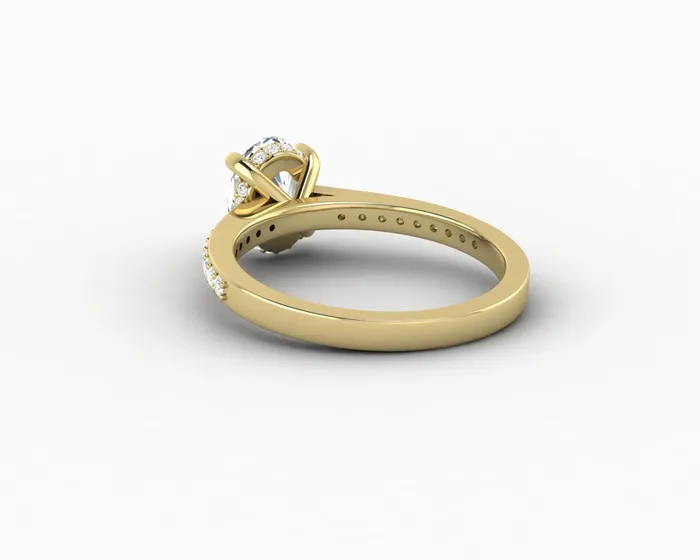 Sapheena Jewelry Rings Larisa 10 Ct Oval Cut Engagement Ring with Side Stones