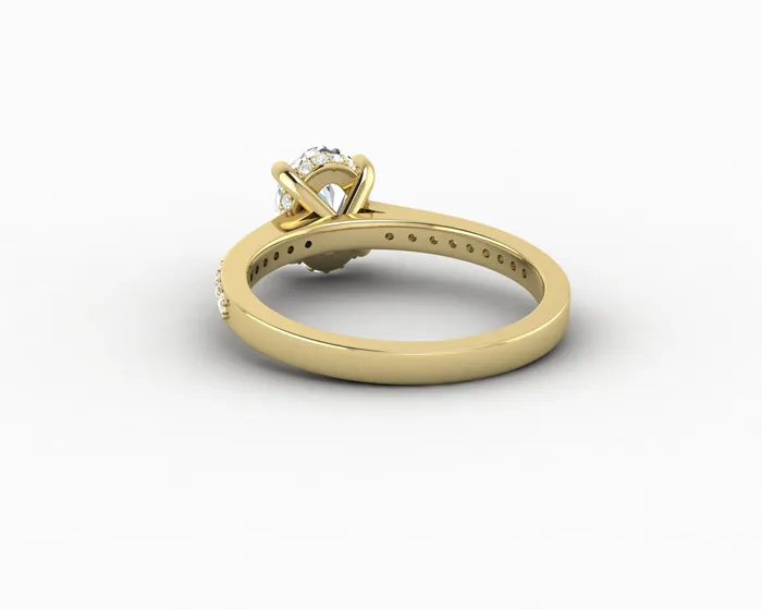 Sapheena Jewelry Rings Larisa 10 Ct Oval Cut Engagement Ring with Side Stones