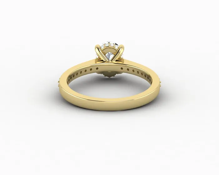 Sapheena Jewelry Rings Larisa 10 Ct Oval Cut Engagement Ring with Side Stones
