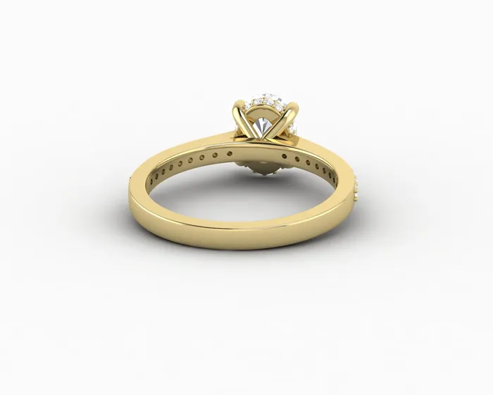 Sapheena Jewelry Rings Larisa 10 Ct Oval Cut Engagement Ring with Side Stones