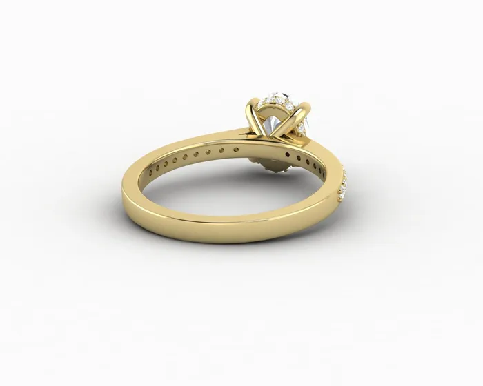 Sapheena Jewelry Rings Larisa 10 Ct Oval Cut Engagement Ring with Side Stones