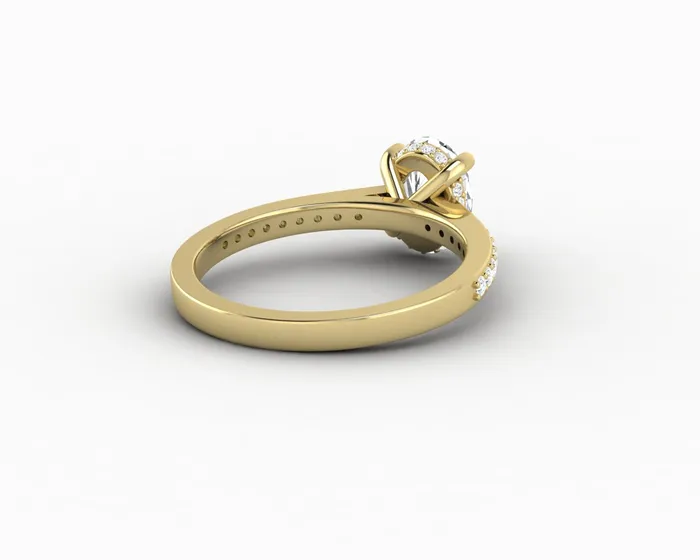Sapheena Jewelry Rings Larisa 10 Ct Oval Cut Engagement Ring with Side Stones