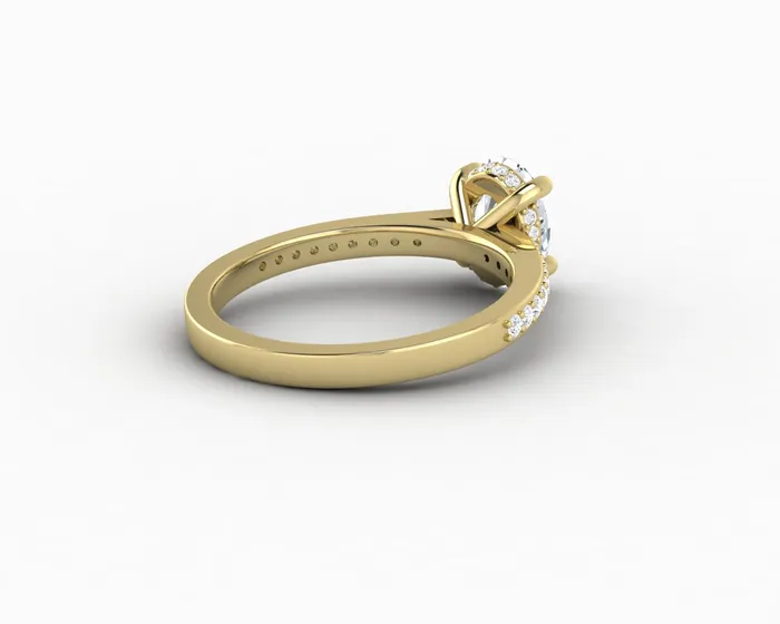 Sapheena Jewelry Rings Larisa 10 Ct Oval Cut Engagement Ring with Side Stones