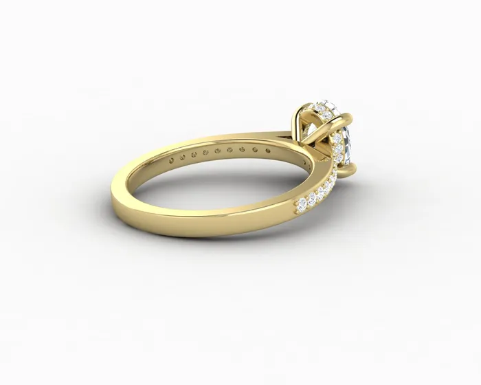 Sapheena Jewelry Rings Larisa 10 Ct Oval Cut Engagement Ring with Side Stones