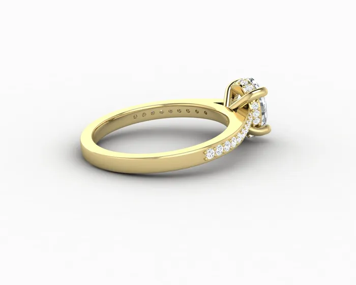 Sapheena Jewelry Rings Larisa 10 Ct Oval Cut Engagement Ring with Side Stones