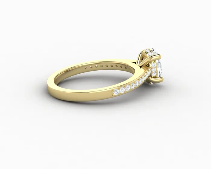 Sapheena Jewelry Rings Larisa 10 Ct Oval Cut Engagement Ring with Side Stones