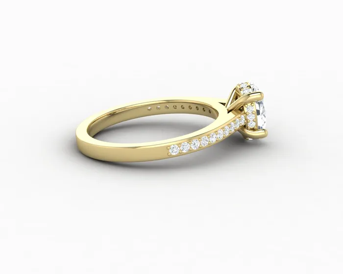 Sapheena Jewelry Rings Larisa 10 Ct Oval Cut Engagement Ring with Side Stones