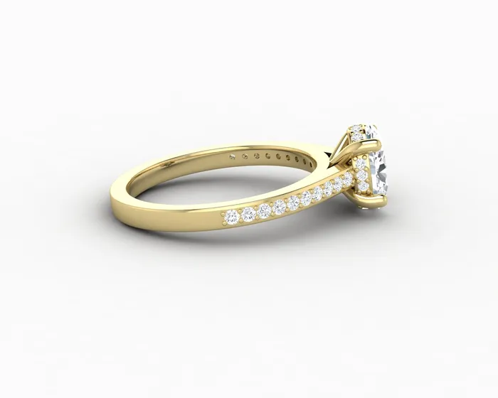 Sapheena Jewelry Rings Larisa 10 Ct Oval Cut Engagement Ring with Side Stones