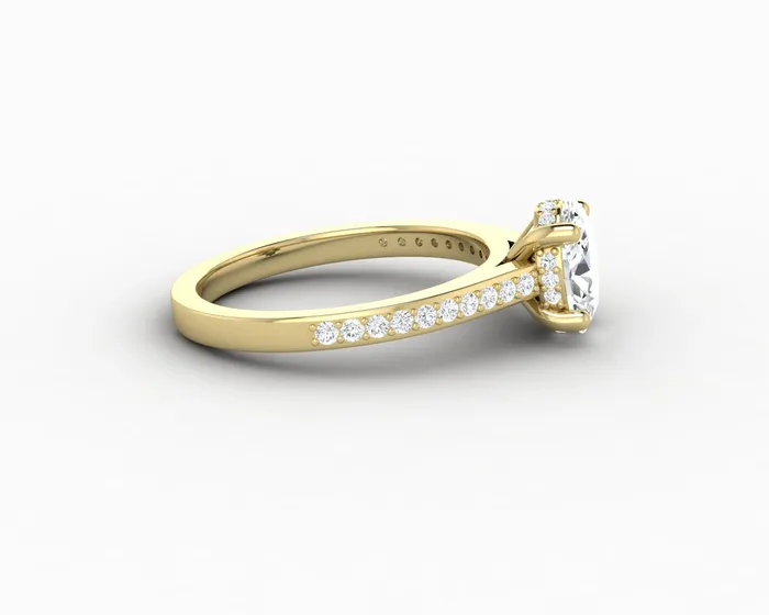 Sapheena Jewelry Rings Larisa 10 Ct Oval Cut Engagement Ring with Side Stones