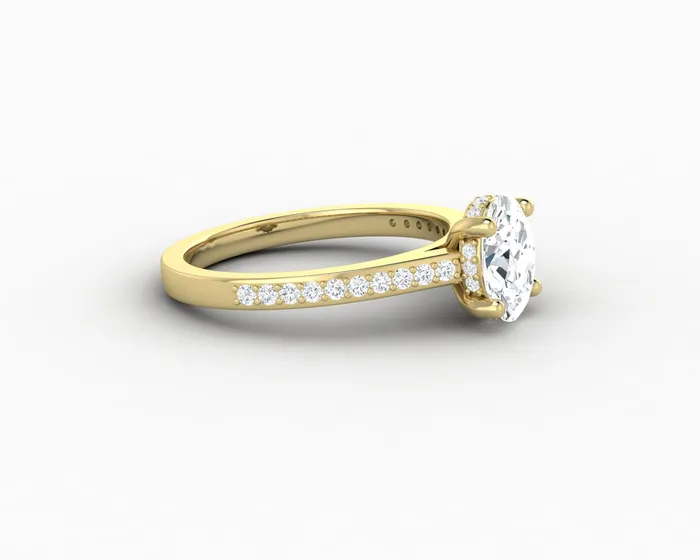 Sapheena Jewelry Rings Larisa 10 Ct Oval Cut Engagement Ring with Side Stones