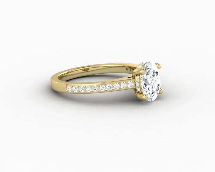 Sapheena Jewelry Rings Larisa 10 Ct Oval Cut Engagement Ring with Side Stones