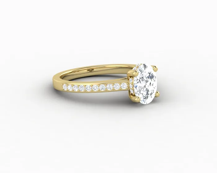 Sapheena Jewelry Rings Larisa 10 Ct Oval Cut Engagement Ring with Side Stones