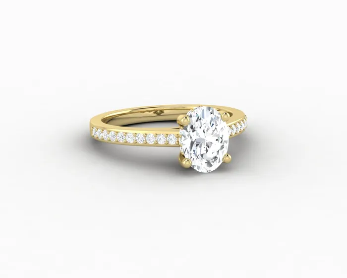 Sapheena Jewelry Rings Larisa 10 Ct Oval Cut Engagement Ring with Side Stones