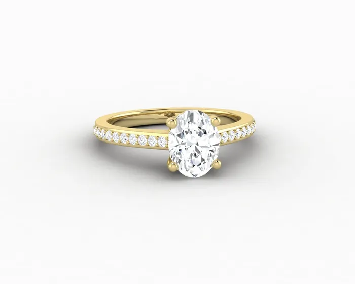 Sapheena Jewelry Rings Larisa 10 Ct Oval Cut Engagement Ring with Side Stones
