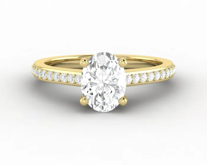 Sapheena Jewelry Rings Larisa 10 Ct Oval Cut Engagement Ring with Side Stones