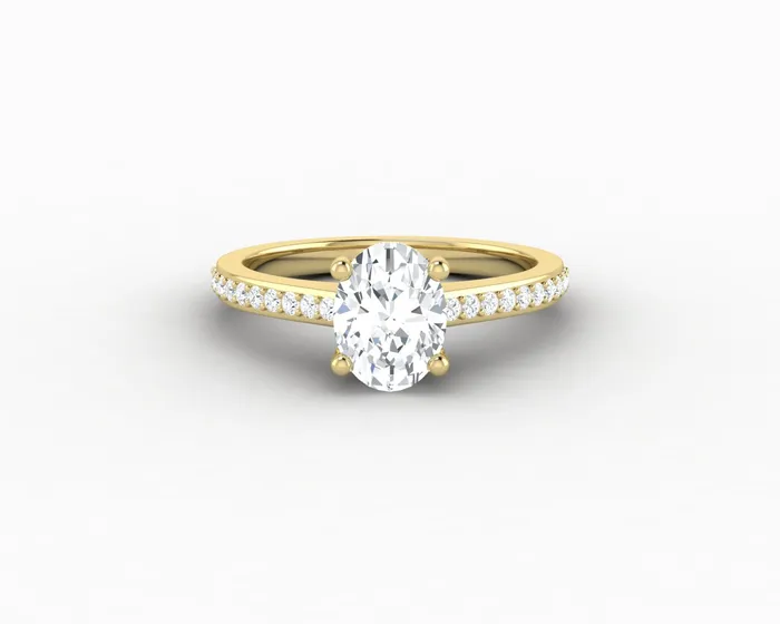 Sapheena Jewelry Rings Larisa 10 Ct Oval Cut Engagement Ring with Side Stones