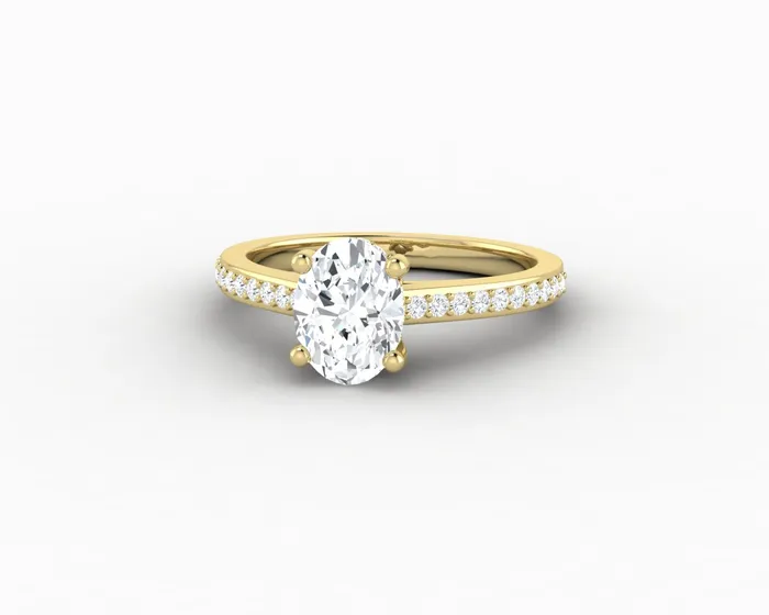 Sapheena Jewelry Rings Larisa 10 Ct Oval Cut Engagement Ring with Side Stones