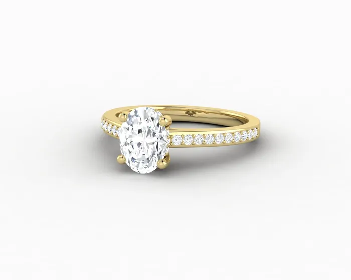 Sapheena Jewelry Rings Larisa 10 Ct Oval Cut Engagement Ring with Side Stones