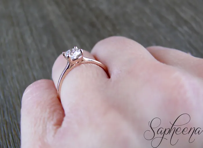 Sapheena Jewelry Rings Lilian 075 Ct Solitaire Oval Cut Engagement Ring