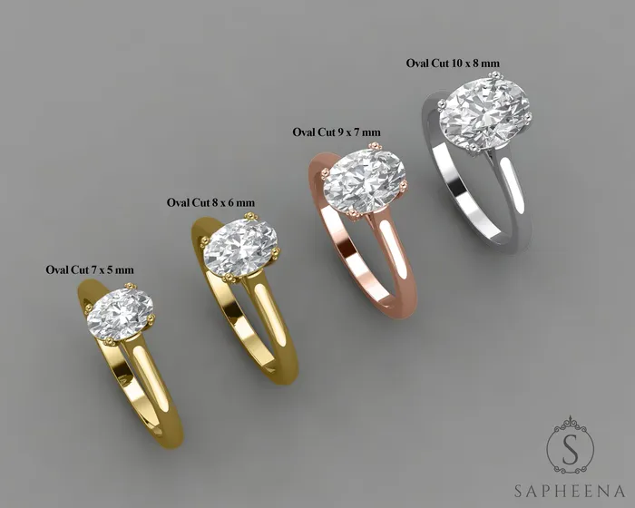 Sapheena Jewelry Rings Lilian 075 Ct Solitaire Oval Cut Engagement Ring