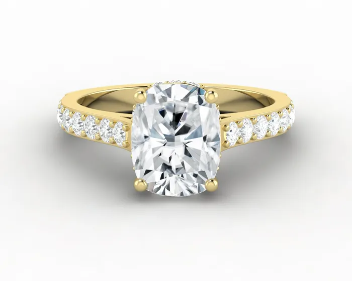 Sapheena Jewelry Rings Luna 25 Ct Solitaire Cushion Cut Engagement Ring With Side Stones Sapheena Jewelry Rings Luna 25 Ct Solitaire Cushion Cut Engagement Ring With Side Stones