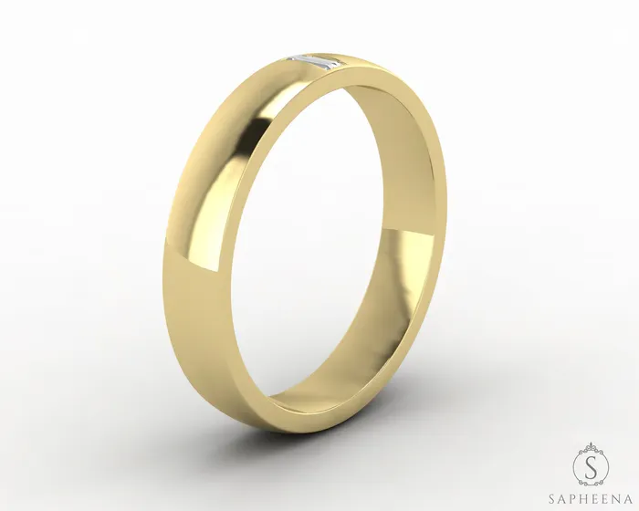 Sapheena Jewelry Rings Mariana 35mm Mens Baguette Wedding Band