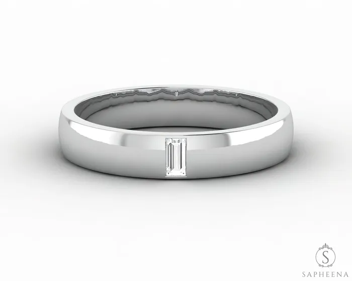 Sapheena Jewelry Rings Mariana 35mm Mens Baguette Wedding Band