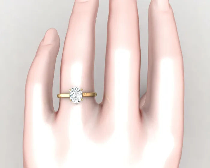 Sapheena Jewelry Rings Nora 125 Ct Solitaire Oval Cut Engagement Ring
