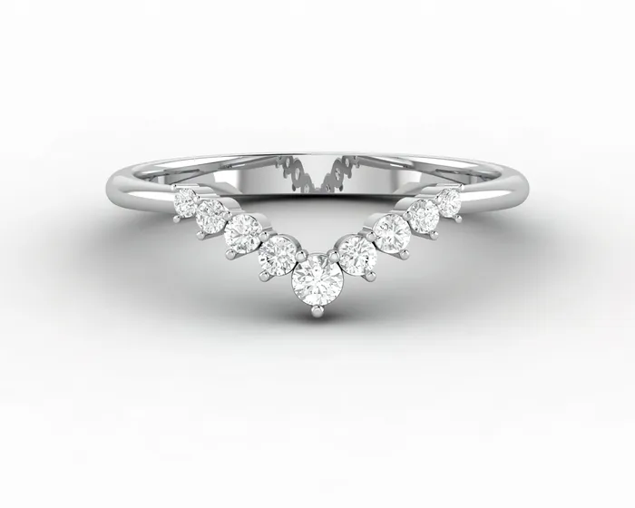 Sapheena Jewelry Rings Paige 16 Ct Curved V Shaped Wedding Band