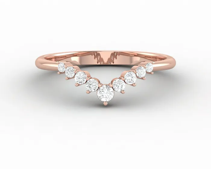 Sapheena Jewelry Rings Paige 16 Ct Curved V Shaped Wedding Band