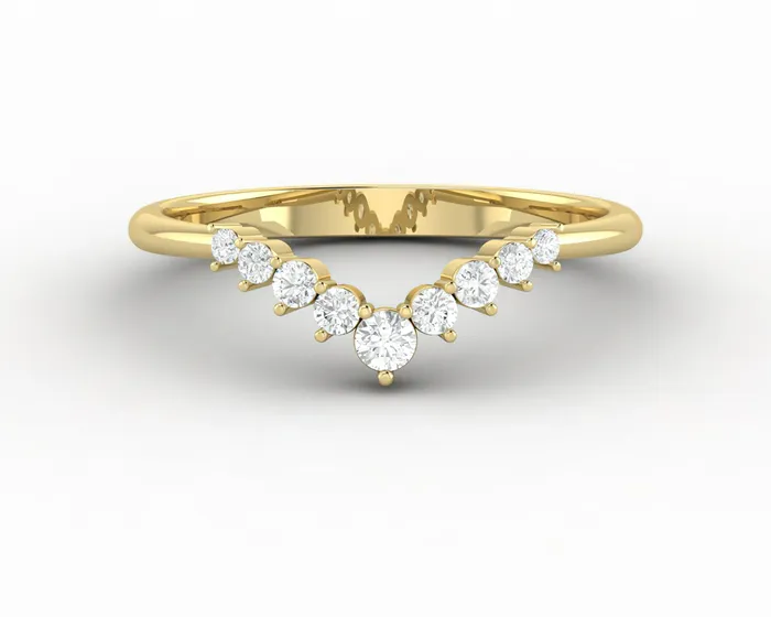 Sapheena Jewelry Rings Paige 16 Ct Curved V Shaped Wedding Band