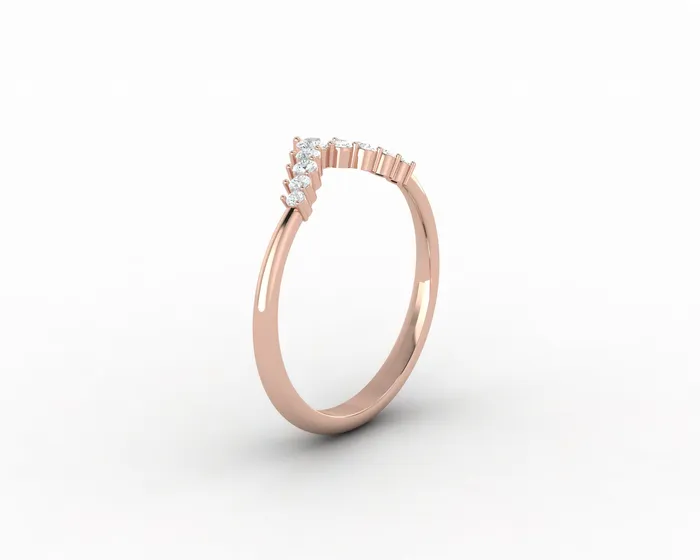 Sapheena Jewelry Rings Paige 16 Ct Curved V Shaped Wedding Band
