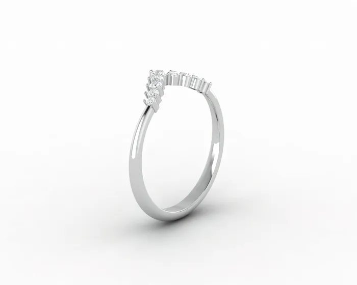 Sapheena Jewelry Rings Paige 16 Ct Curved V Shaped Wedding Band
