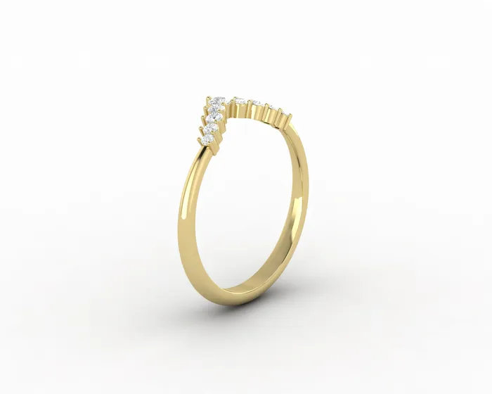 Sapheena Jewelry Rings Paige 16 Ct Curved V Shaped Wedding Band
