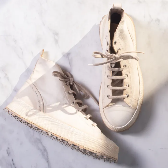 shoto Earrings Shoto HI Top Leather Sneaker Sand