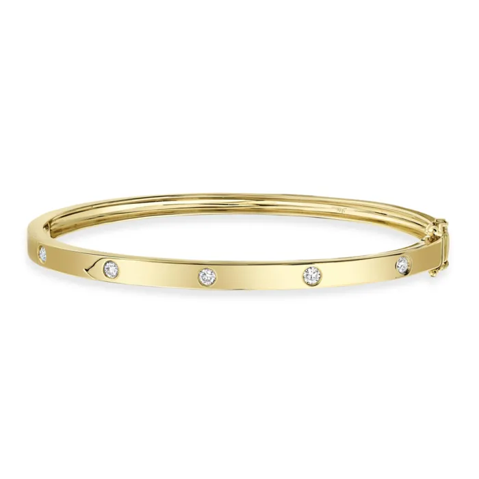 SHY CREATION Inset Diamond Bangle Bracelets